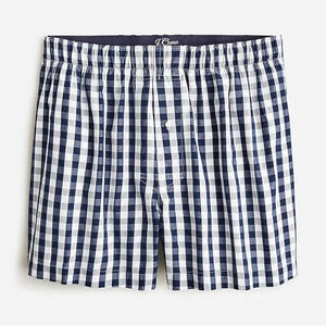 J.Crew Men Navy Blue White Checkered Pattern Boxers Size XS